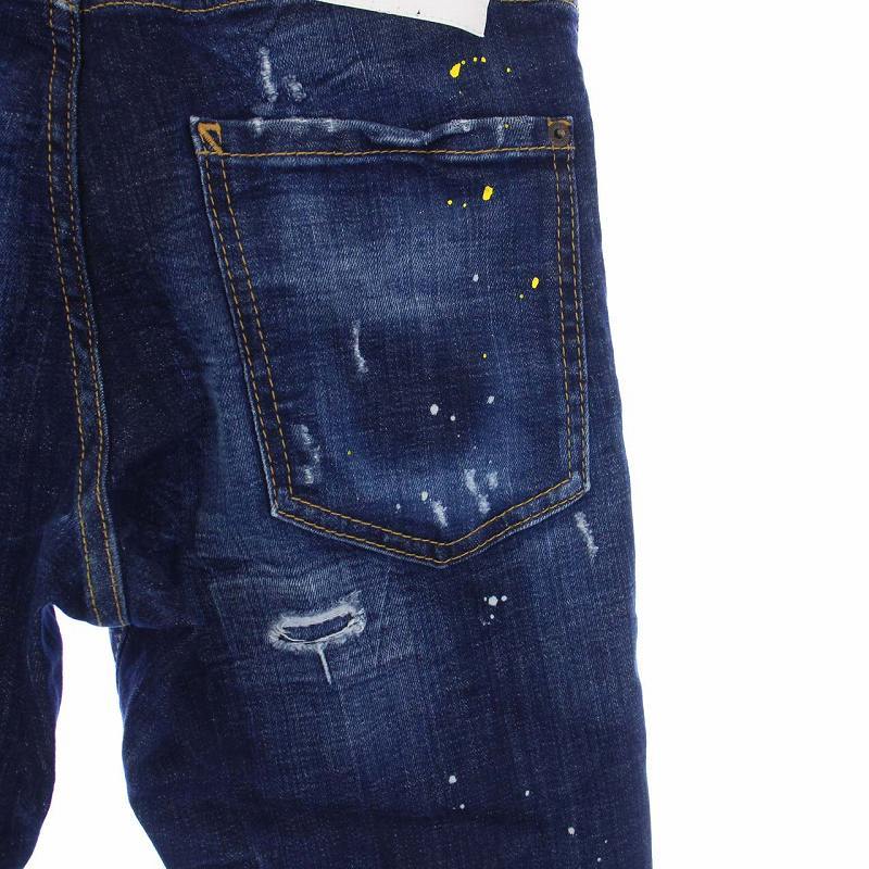 ディースクエアード DSQUARED2 19SS Cool Guy Jean デニムパンツ スキニージーンズ ペイント加工 ダメージ加工 42 XS 青 S71LB0581_画像6