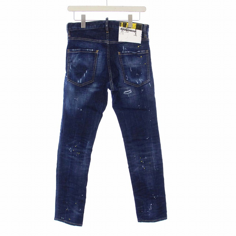 ディースクエアード DSQUARED2 19SS Cool Guy Jean デニムパンツ スキニージーンズ ペイント加工 ダメージ加工 42 XS 青 S71LB0581_画像2