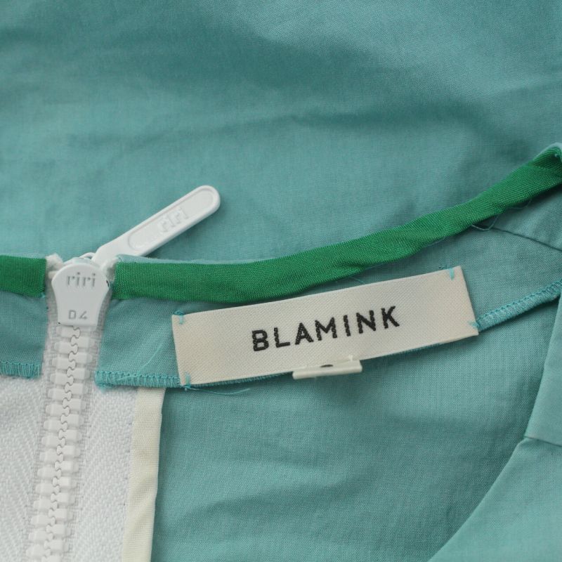 ブラミンク BLAMINK ブラウス シャツ クルーネック プルオーバー オーバーサイズ 五分袖 3 L ライトブルー_画像5