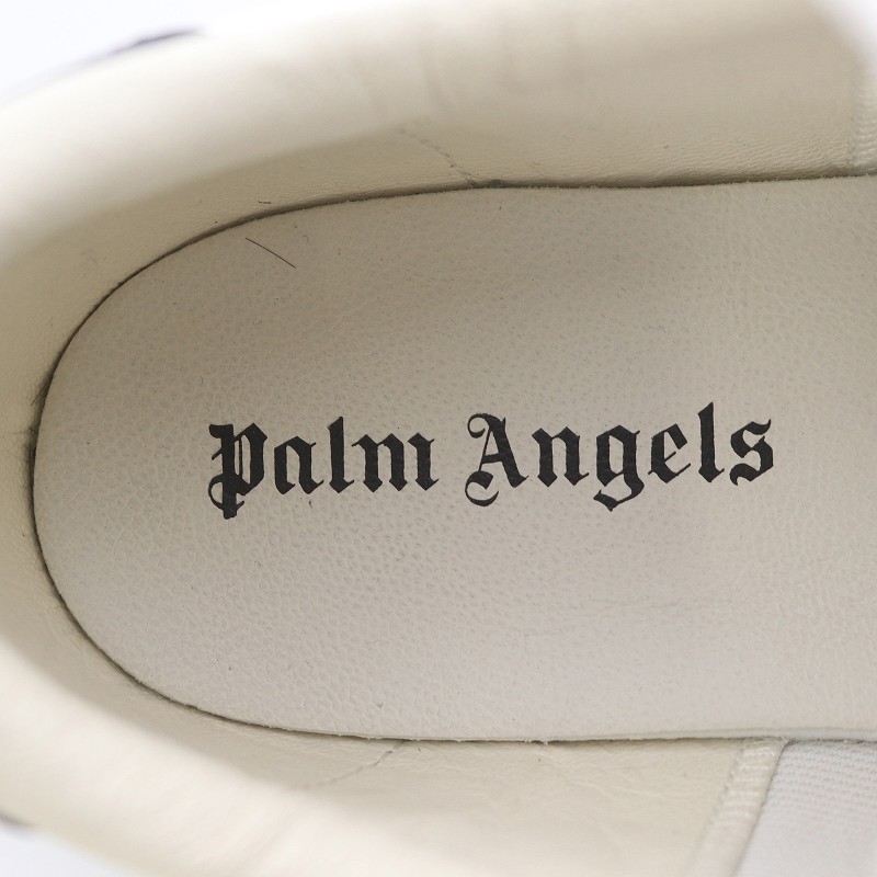 PALM ANGELS NEW VULCANIZED スニーカー シューズ ローカット ロゴ スエード 切替 40 25cm 白 ベージュ 黒 PMIA065F21LEA0010110 /SI37_画像6