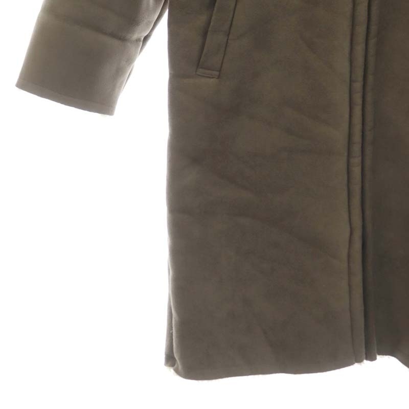  Kei Be efKBF Urban Research искусственный мутон пальто внешний длинный обратная сторона боа Zip выше ONE чай цвет Brown /CM #OS #GY08re