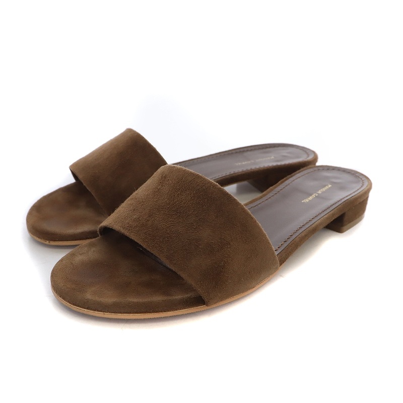  man Saga yellowtail L Mansur Gavriel sandals mules suede leather 36 24cm tea Brown 19093510000310 /YB lady's 