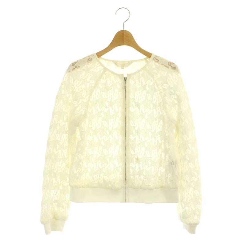  toe Be bai Agnes B To b. by agnes b. Star embroidery see-through blouson jacket no color Zip up TU ivory /ES #