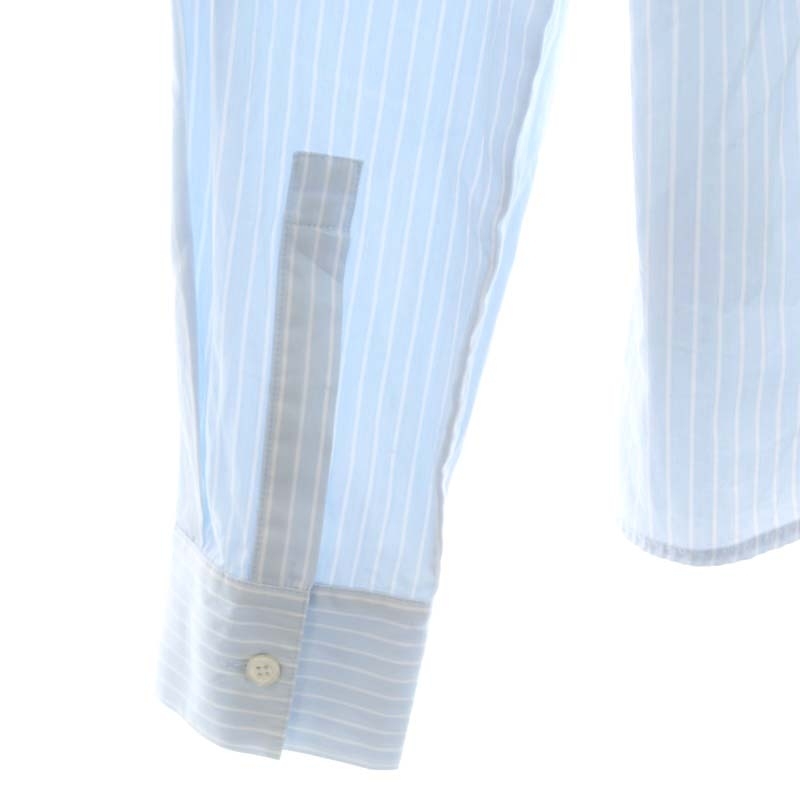 エンポリオアルマーニ EMPORIO ARMANI ストライプ柄リボンブラウス シャツ プルオーバー 長袖 38 水色 白 ライトブルー ホワイト /ES ■OSの画像6