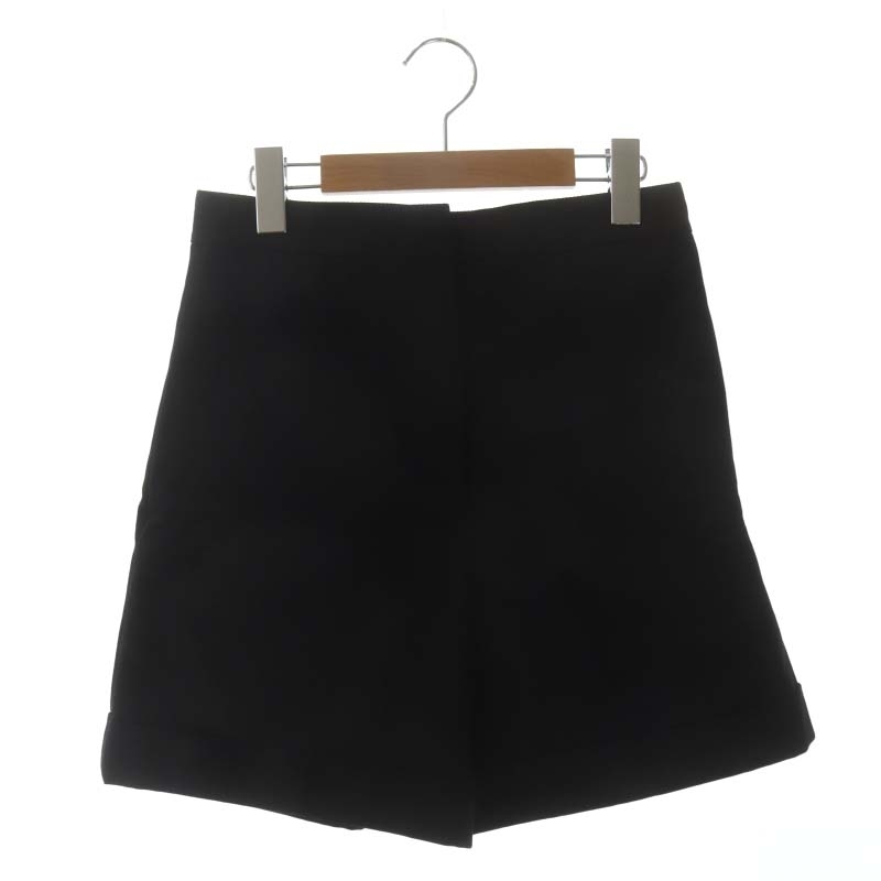 セオリー theory 23SS Cotton ST Pique Cuff Short AE ショートパンツ ハーフパンツ ジッパーフライ 2 黒 ブラック レディース_画像1