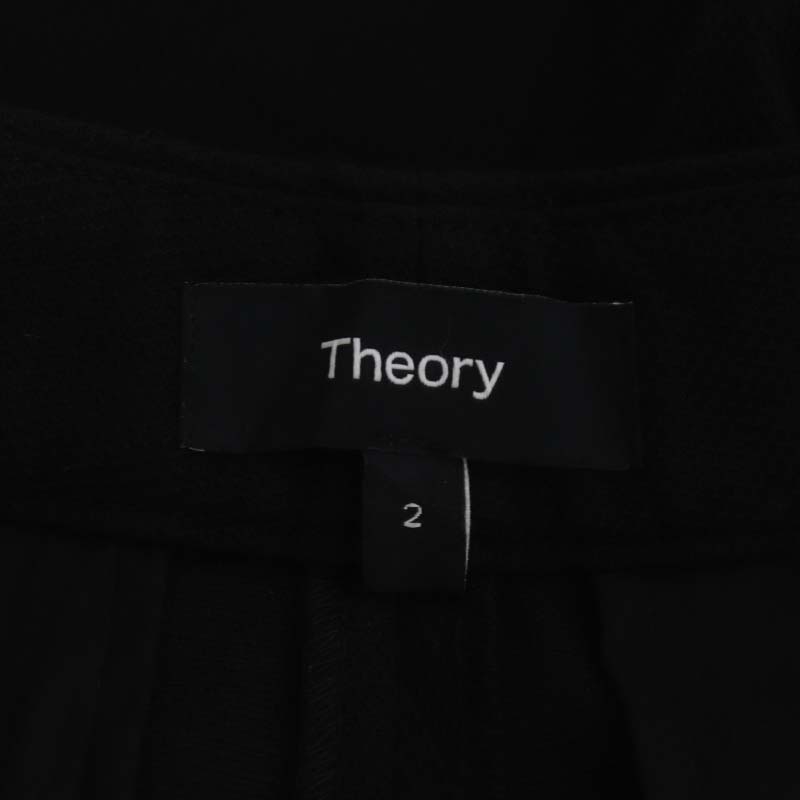 セオリー theory 23SS Cotton ST Pique Cuff Short AE ショートパンツ ハーフパンツ ジッパーフライ 2 黒 ブラック レディース_画像3