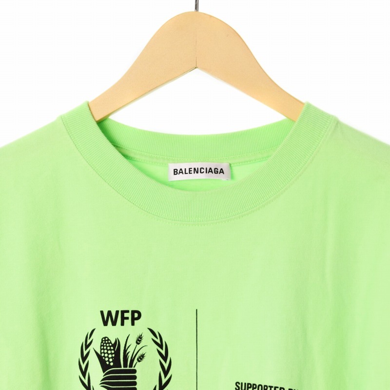 バレンシアガ BALENCIAGA 20年製 WFPプリント Tシャツ カットソー 半袖 クルーネック M 緑 グリーン 612965 メンズ_画像5