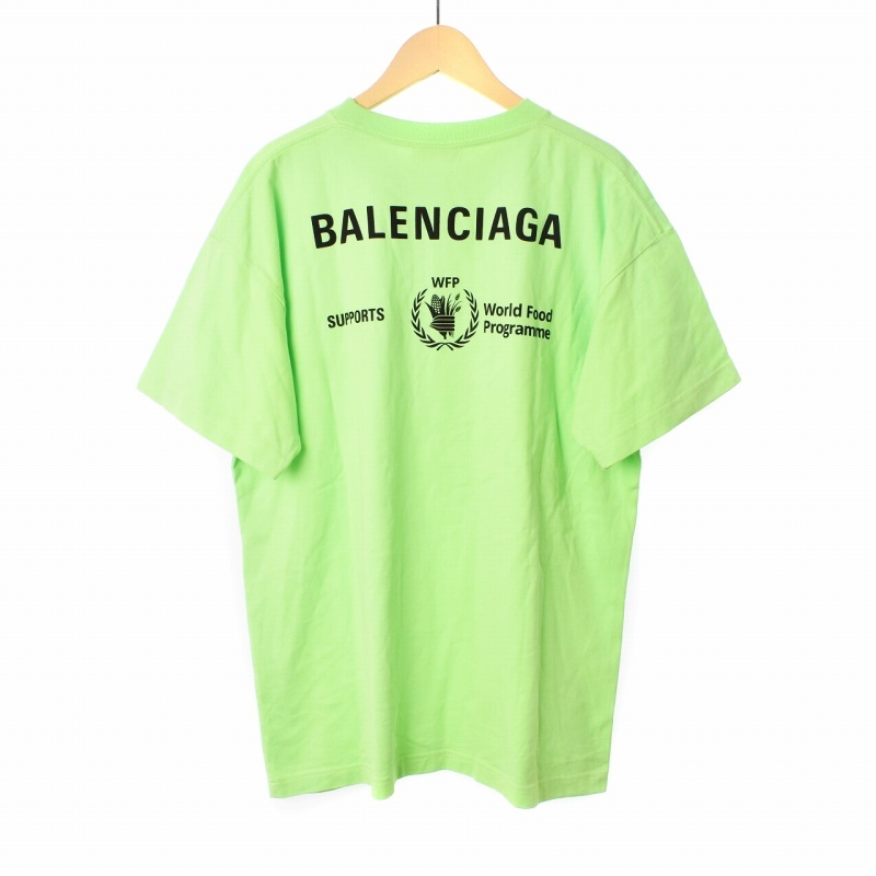 バレンシアガ BALENCIAGA 20年製 WFPプリント Tシャツ カットソー 半袖 クルーネック M 緑 グリーン 612965 メンズ_画像2