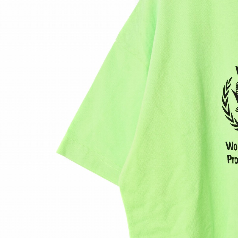 バレンシアガ BALENCIAGA 20年製 WFPプリント Tシャツ カットソー 半袖 クルーネック M 緑 グリーン 612965 メンズ_画像6