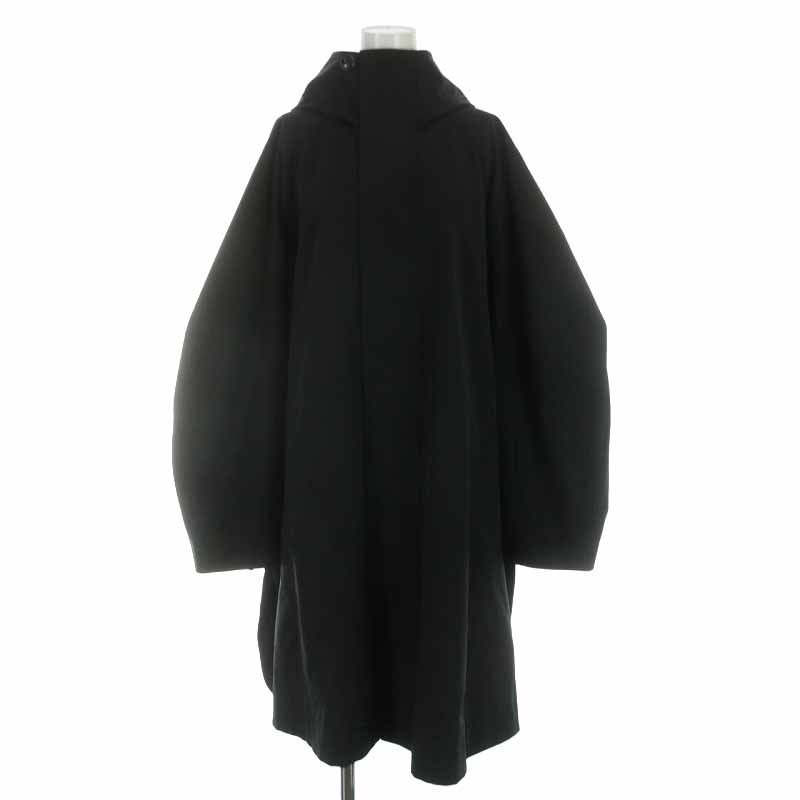 emf.rudoENFOLD 22SS PE stretch BOXf-tetoCOAT spring coat long oversize 38 M black black /YI45 lady's 