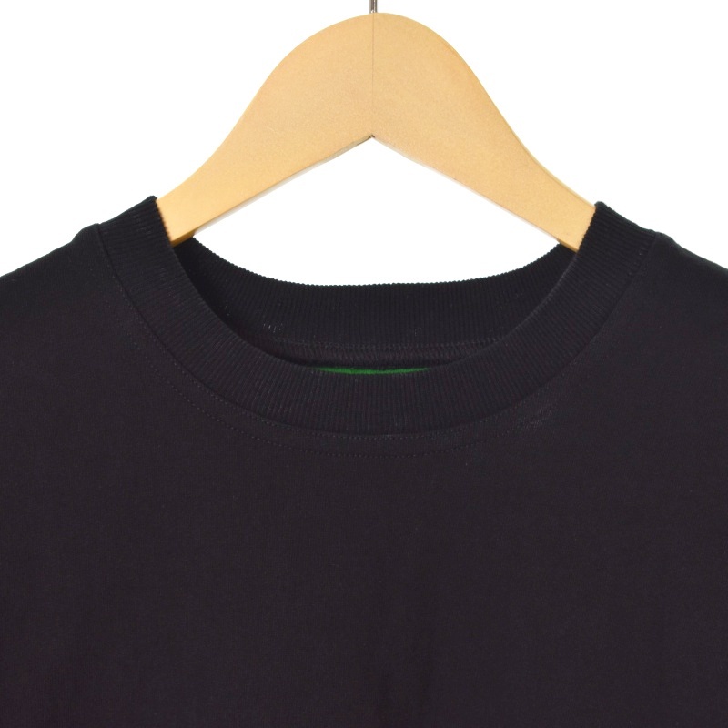 ボッテガヴェネタ BOTTEGA VENETA BLACK TWO-LAYERED T-SHIRT レイヤード Tシャツ カットソー 半袖 クルーネック XS 黒 ブラック 702429 メ_画像4