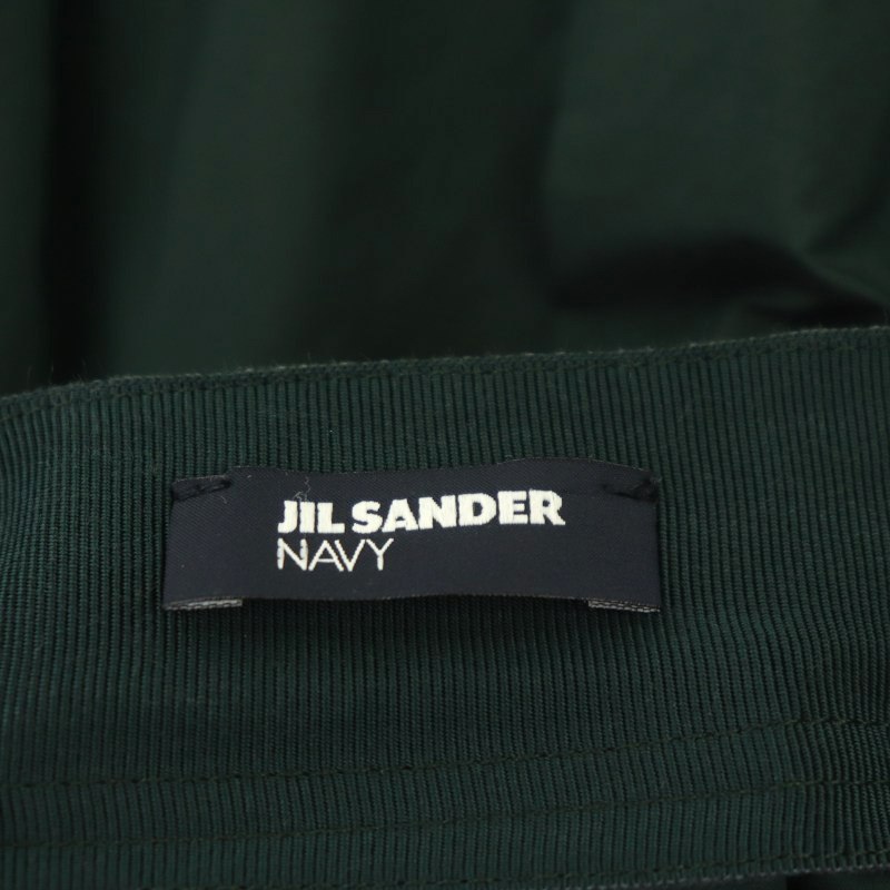 ジルサンダー JIL SANDER ネイビー NAVY ポリエステルタックスカート 膝丈 フレア 34 ダークグリーン /CX ■OS レディースの画像3