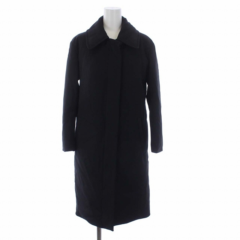  Louis Vuitton LOUIS VUITTON down coat turn-down collar coat outer long ratio wing button 34 XS black black /KH lady's 