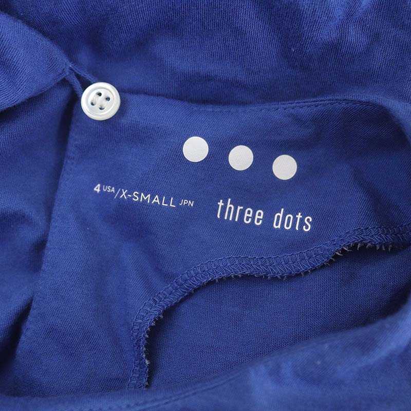 スリードッツ three dots ジャージーコレット ドレス ワンピース ノースリーブ ロング XS 青 ブルー /AO ■OS レディース_画像3