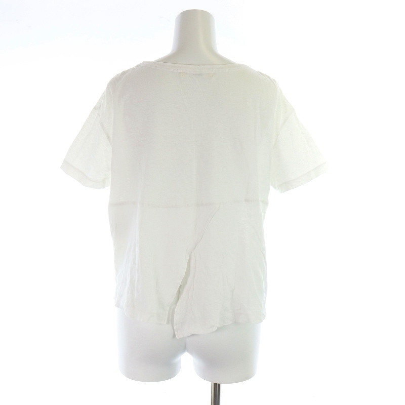 シンゾーン Shinzone Tシャツ カットソー 半袖 麻 リネン混 F 白 ホワイト /KU レディース_画像3