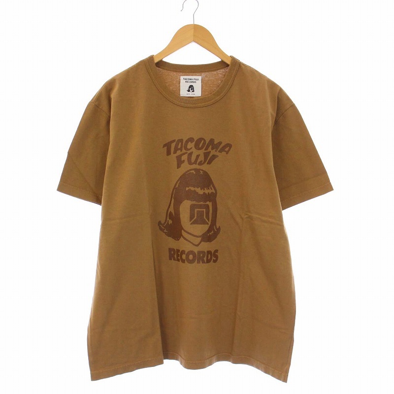 タコマフジレコード TACOMA FUJI RECORDS コーヒー染め Tシャツ カットソー 半袖 プリント XL 茶 ブラウン /KH メンズの画像1