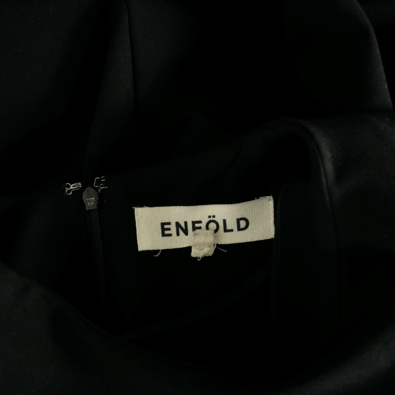 エンフォルド ENFOLD NRダブルクロススリットミニマルOP ロング ドレス ワンピース 長袖 36 ブラック 黒 3009S233-0210 レディース_画像6