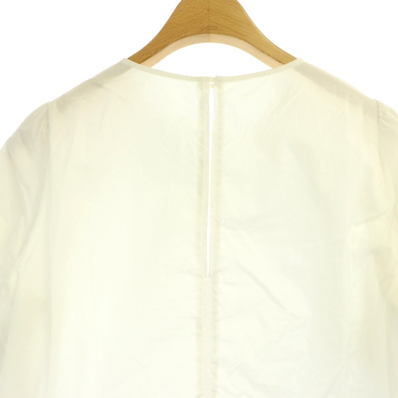 ヌメロヴェントゥーノ N°21 GILMAR ショートスリーブ 袖ビジュー ブラウス 半袖 プルオーバー 装飾 コットン 36 白 ホワイト_画像5