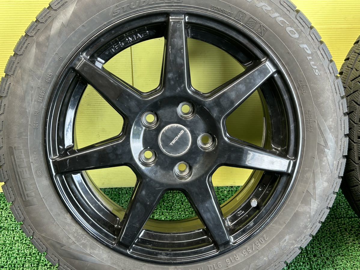 205/55R16 スダットレス ピレリ　タイヤアルミセット　TECMAG 5穴 PCD112 ET+54 16×6.5J ハブ67mm_画像9