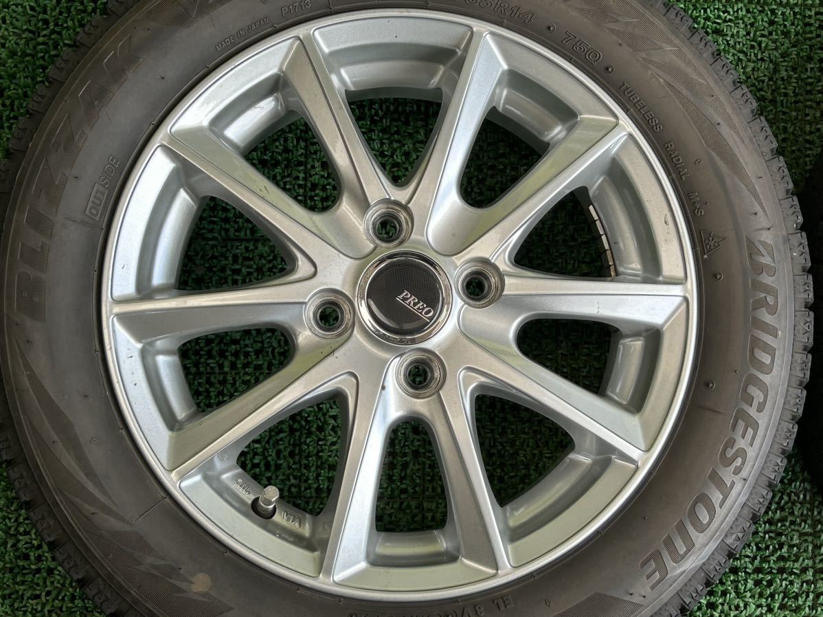 155/65R14 2019年スダットレス ブリヂストンブリザックVRX2 タイヤアルミセット　4穴 PCD100 ET+45 14×4.5J ハブ73mm_画像7