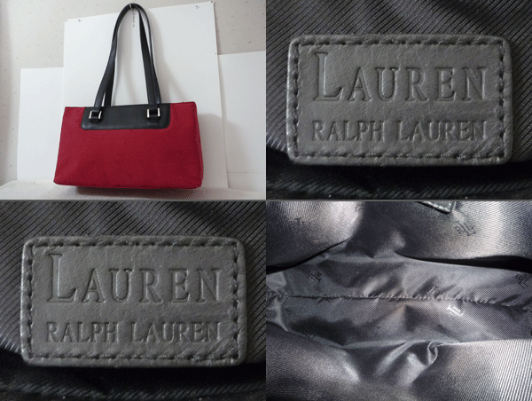  low Len Ralph Lauren RL pattern red black shoulder .. shoulder bag lady's 