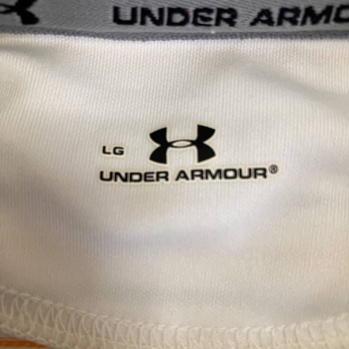 大きいサイズ UNDER ARMOUR アンダーアーマー 半袖 ポロシャツ メンズ L 白 ホワイト ボーダー カジュアル スポーツ ゴルフ golf ウェア_画像8