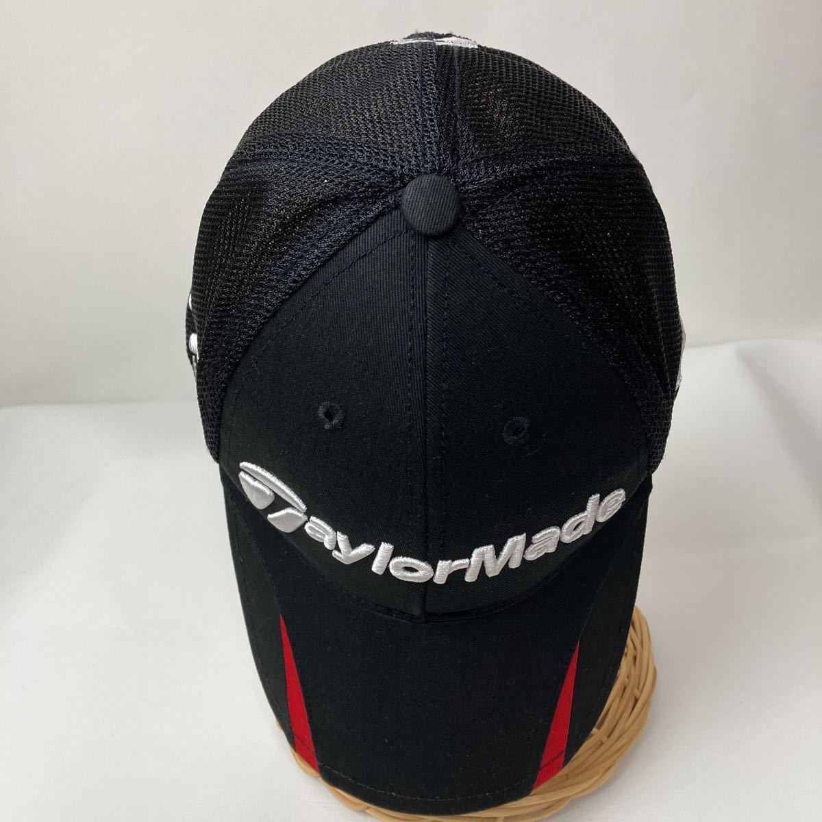 TaylorMade テーラーメイド メッシュ キャップ 帽子 フリーサイズ 黒 ブラック カジュアル スポーツ ゴルフ golf ロゴ 刺繍 cap_画像6