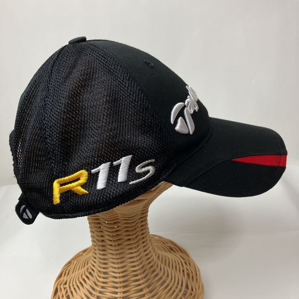 TaylorMade テーラーメイド メッシュ キャップ 帽子 フリーサイズ 黒 ブラック カジュアル スポーツ ゴルフ golf ロゴ 刺繍 cap_画像5