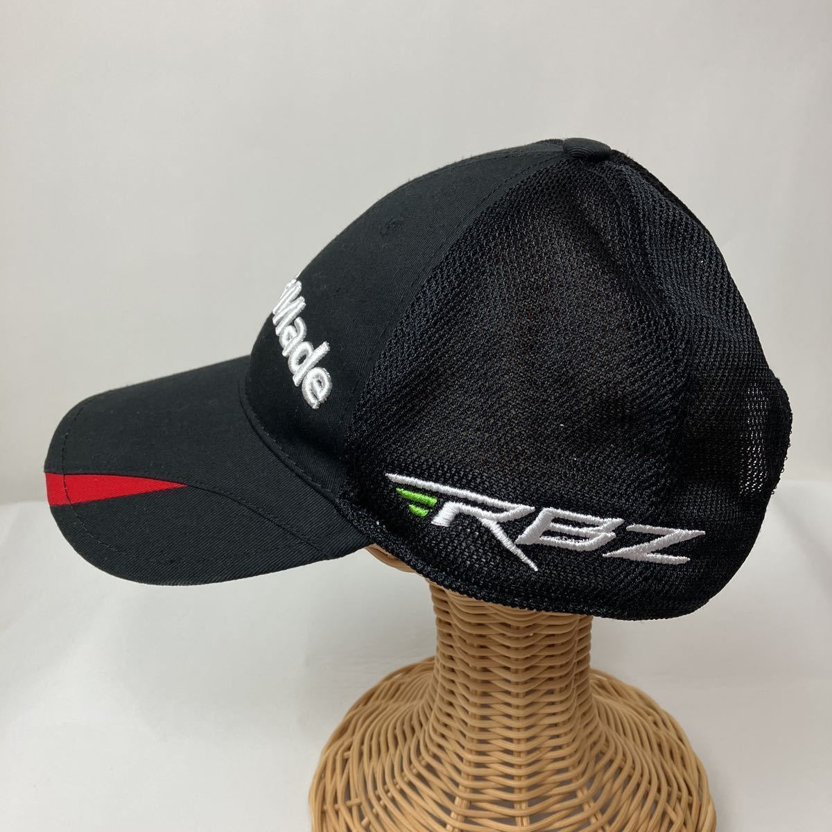 TaylorMade テーラーメイド メッシュ キャップ 帽子 フリーサイズ 黒 ブラック カジュアル スポーツ ゴルフ golf ロゴ 刺繍 cap_画像3