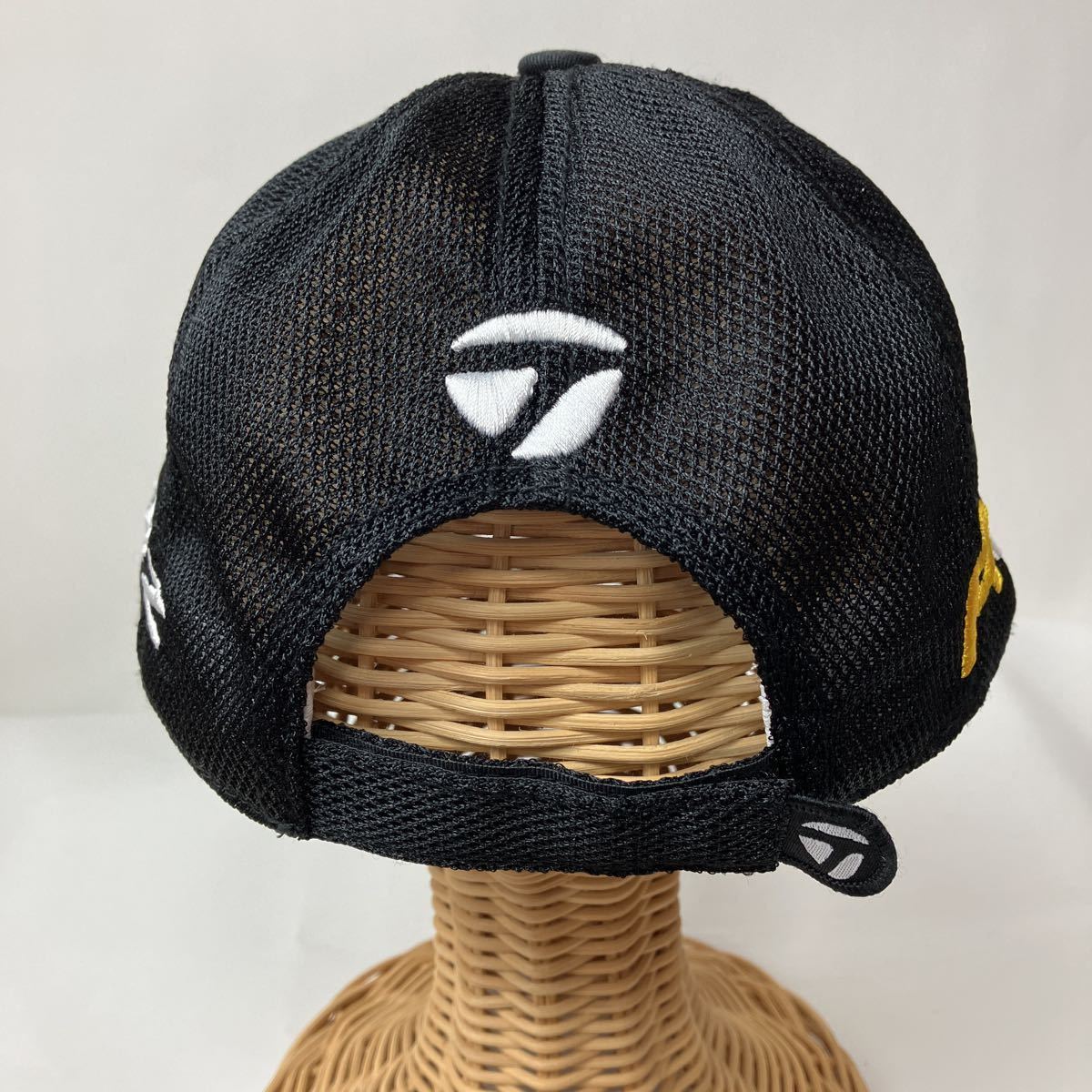 TaylorMade テーラーメイド メッシュ キャップ 帽子 フリーサイズ 黒 ブラック カジュアル スポーツ ゴルフ golf ロゴ 刺繍 cap_画像4
