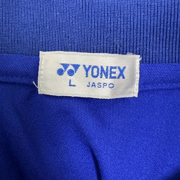 YONEX ヨネックス メンズ 半袖 ポロシャツ トップス スポーツ ウェア Lサイズ 大きいサイズ ブルー ホワイト 水色 ロゴ 刺繍 テニスウェア_画像8