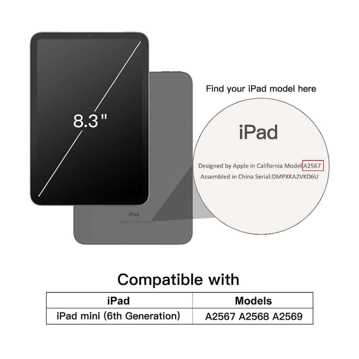 iPadmini6 マグネットケース(8.3インチ、2021モデル、第6世代用)Pencil2の充電に対応 磁気吸着
