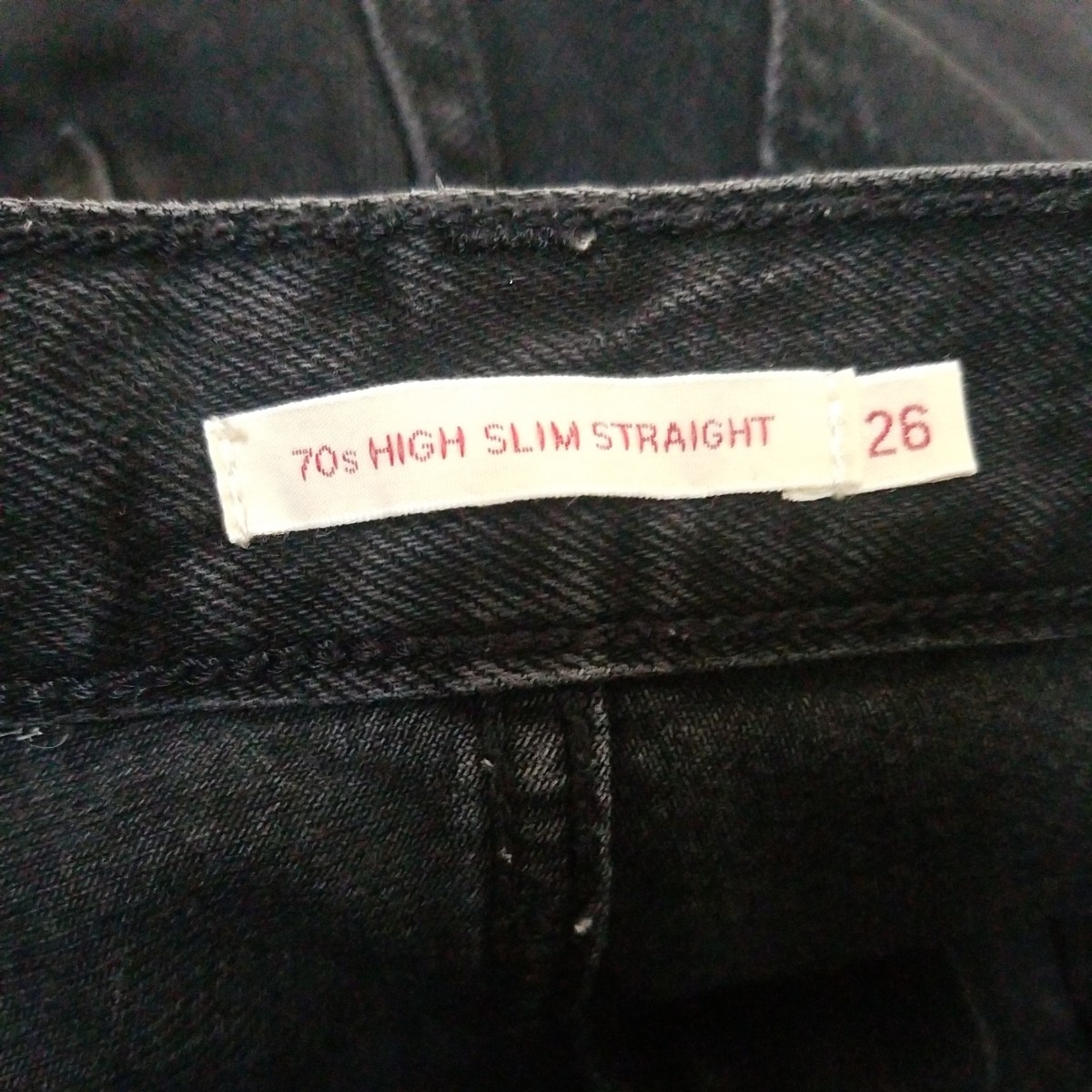 Levi's リーバイス 70's HIGH SLIM STRAIGHT  デニム 黒 26の画像3