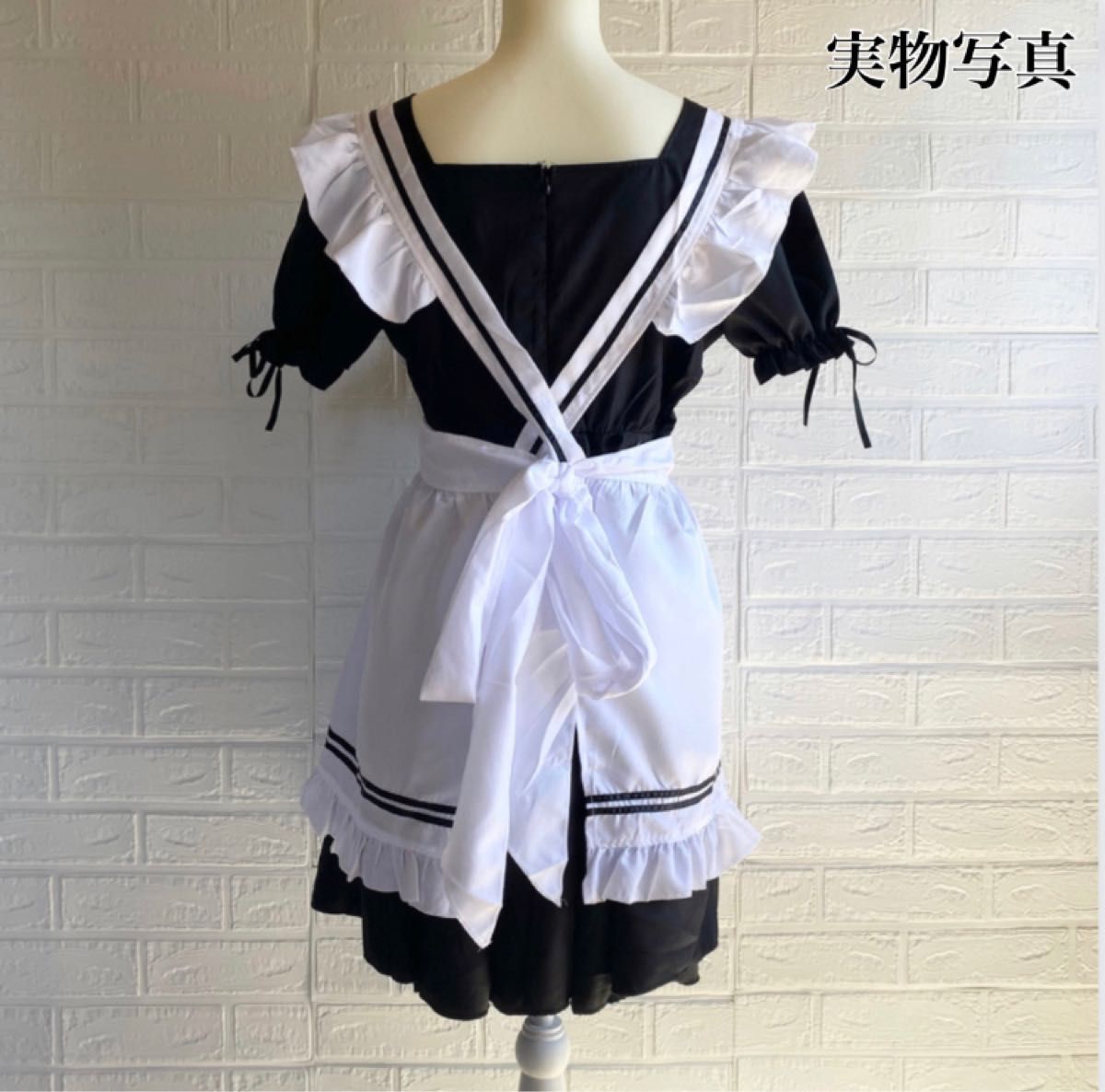 フルセット XL メイド服 コスプレ ゴスロリ ハロウィン ロリ フリフリ フリル エロ可愛い ニーハイソックス コスチューム