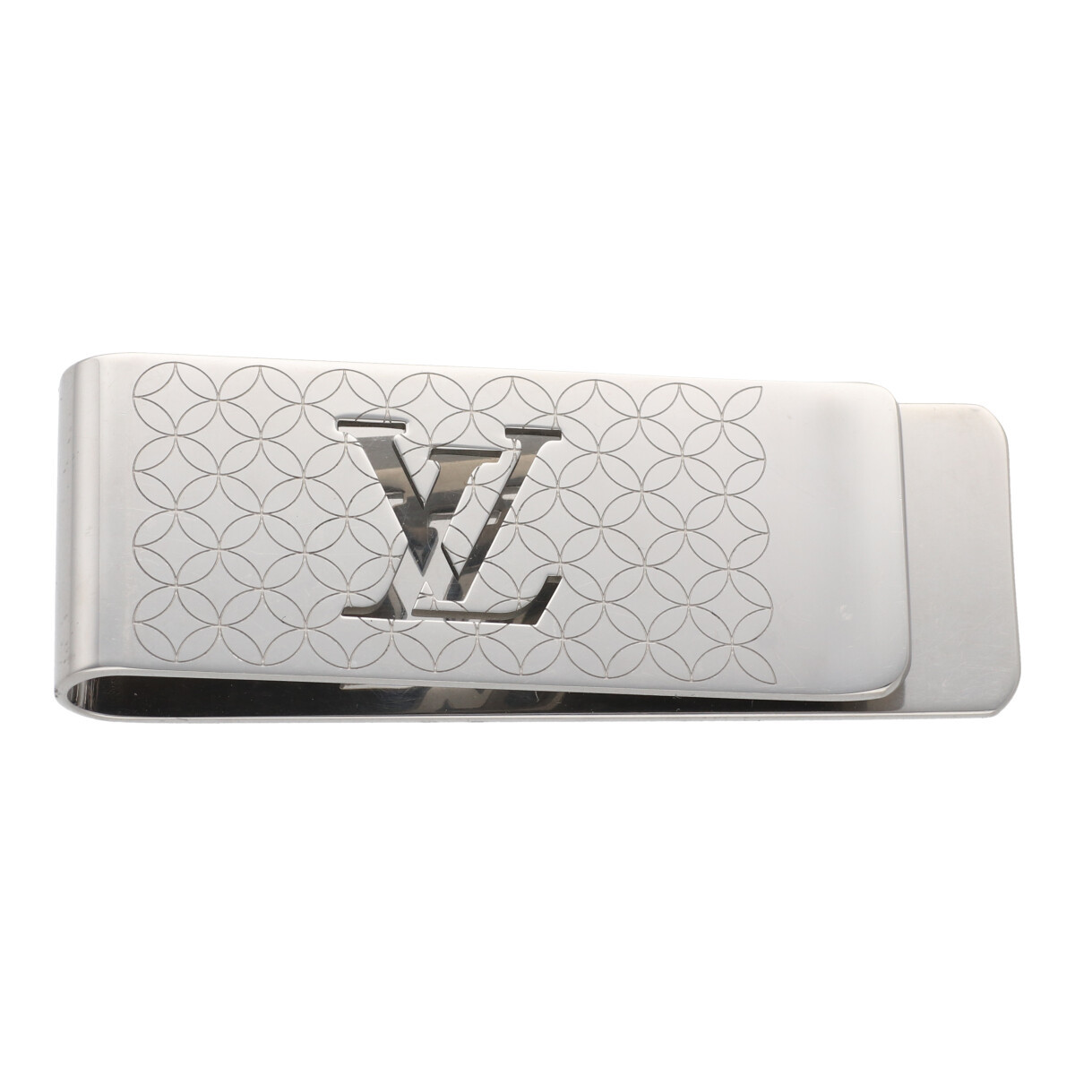 Louis Vuitton Money Clip Champs-Elysees Engraved Silver