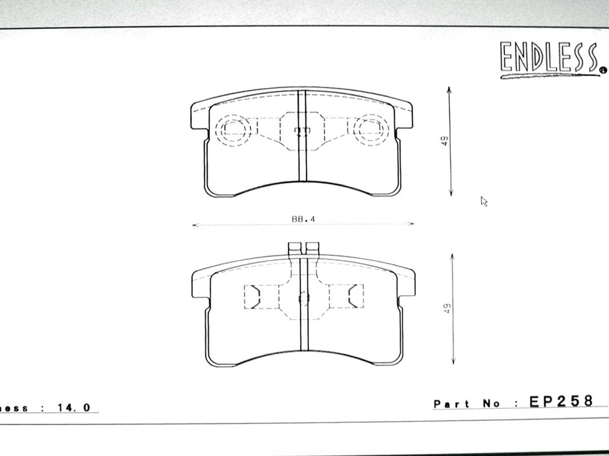 ENDLESSミラ ジーノ クオーレ ムーブ リーザ オプティL70 L200S L210S L500S L600S L100S L300Sアケボノキャリパー エンドレス パッド新品_参考資料です。