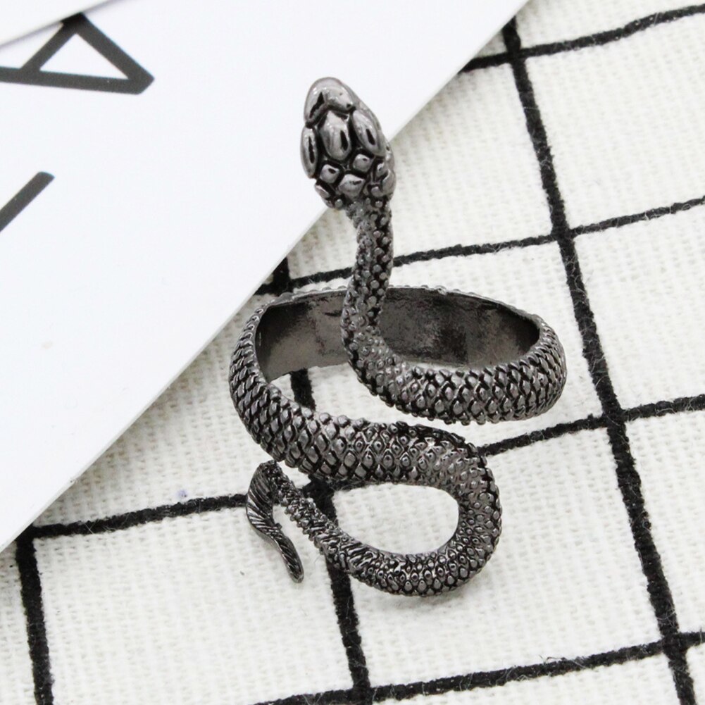 リング 指輪 蛇 ブラック スネーク スパイラル 黒 開運 ヘビ 爬虫類 スネークリング 調整可 アンティーク_画像9