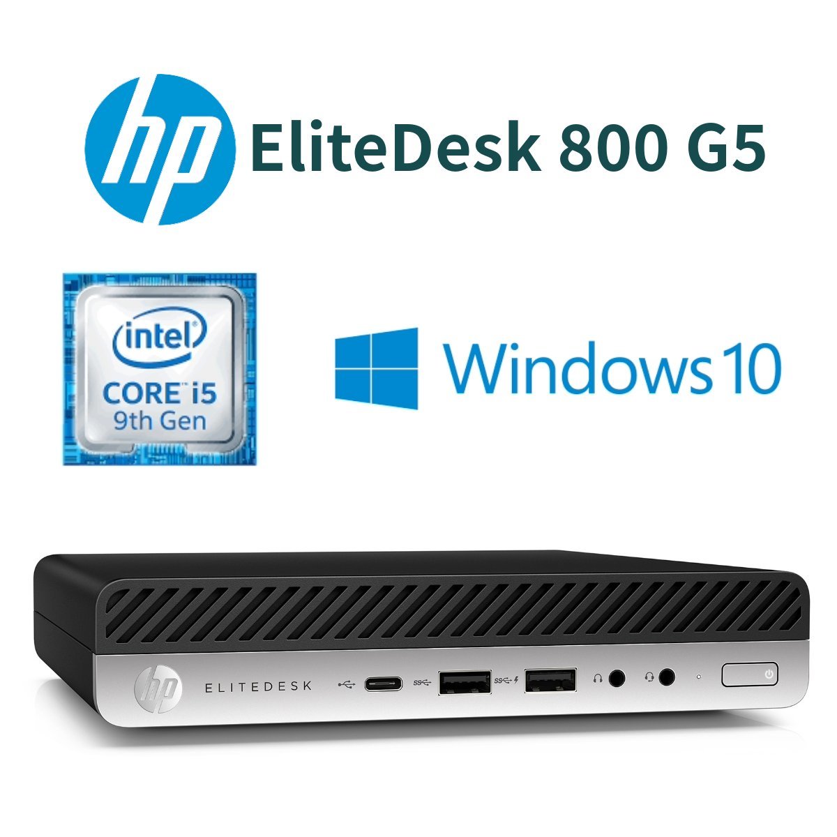 【HP EliteDesk 800 G5】デスクトップ / Win10Pro / Core i5-9500T / HDD500GB / 8GB / キーボードマウス付_画像1