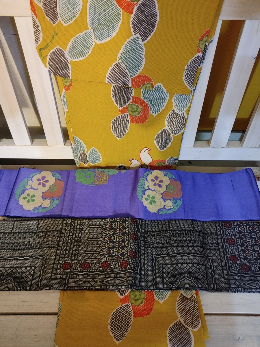 【高品質】 半幅帯 半巾帯 細帯 夏帯 浴衣帯 リメイク リサイクル 中古 アンティーク 繻子 刺繍 大島紬 正絹 2本セット 仕立て上がり 【高品質】 半幅帯 半巾帯 細帯 夏帯 浴衣帯 リメイク リサイクル 中古 アンティーク 繻子 刺繍 大島紬 正絹 2本セット 仕立て上がり