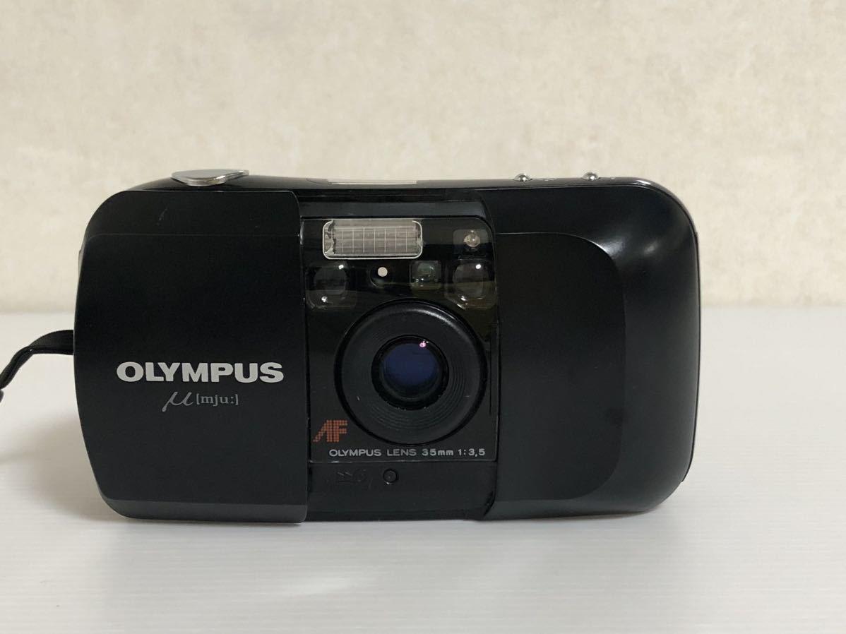 人気が高い  ミュー μ[mju:] オリンパス OLYMPUS 35mm フィルムカメラ ブラック 1:3.5 コンパクトカメラ
