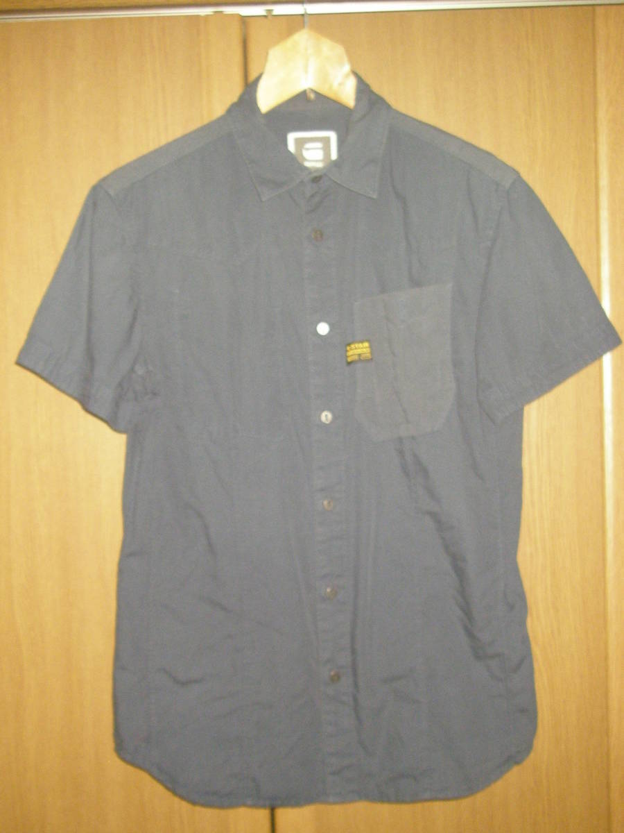 G-STAR RAW ジースター 紺 ネイビー シャツ S 半袖 ( ウエスタン ワーク ミリタリー