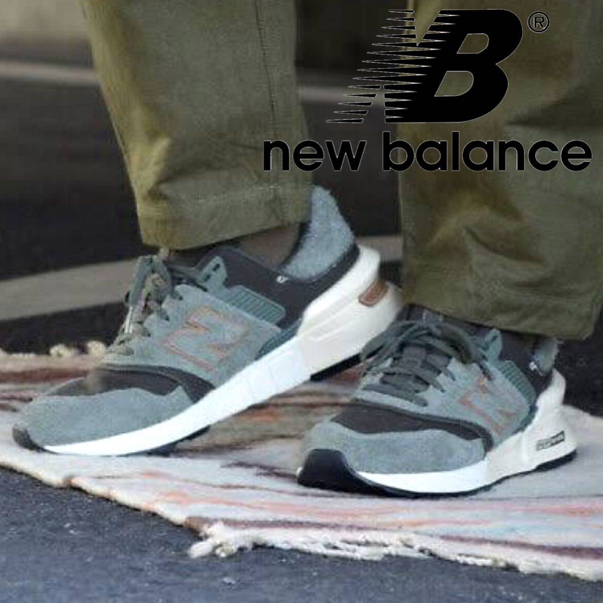 NEW BALANCE ニューバランス MS997LOF スニーカー 靴 ヌバックレザー キャンバス Green Camo グリーン モカ 25.5cm 997_画像1