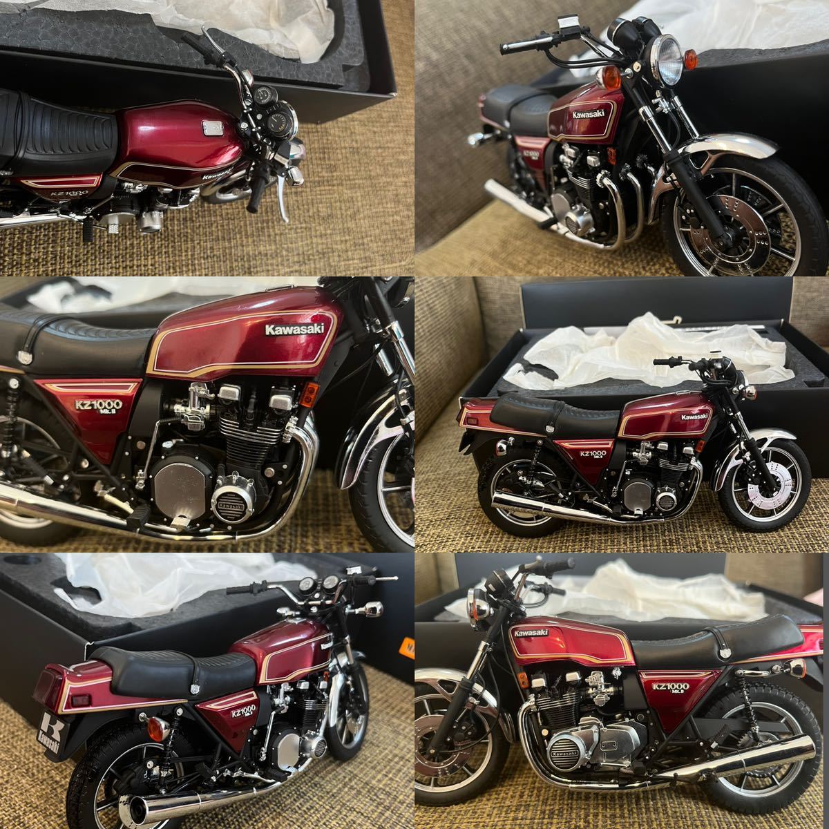 絶版美品1/12 Wit's KAWASAKI kZ1000 mk.Ⅱ Mk Ⅱ ウィッツ 川崎 カワサキ ルミナスダークレッド ダイキャストバイク 検索 z1 z2 zⅠ zⅡ_画像6