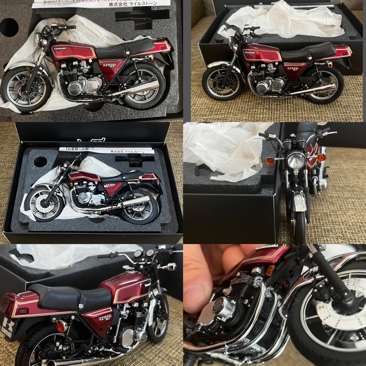 絶版美品1/12 Wit's KAWASAKI kZ1000 mk.Ⅱ Mk Ⅱ ウィッツ 川崎 カワサキ ルミナスダークレッド ダイキャストバイク 検索 z1 z2 zⅠ zⅡ_画像10