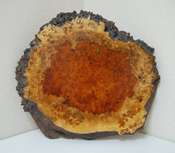 花梨瘤 ４３cm×３９cm×厚さ３.３cm 瘤杢 葡萄杢 玉杢 一枚板 飾台 敷板