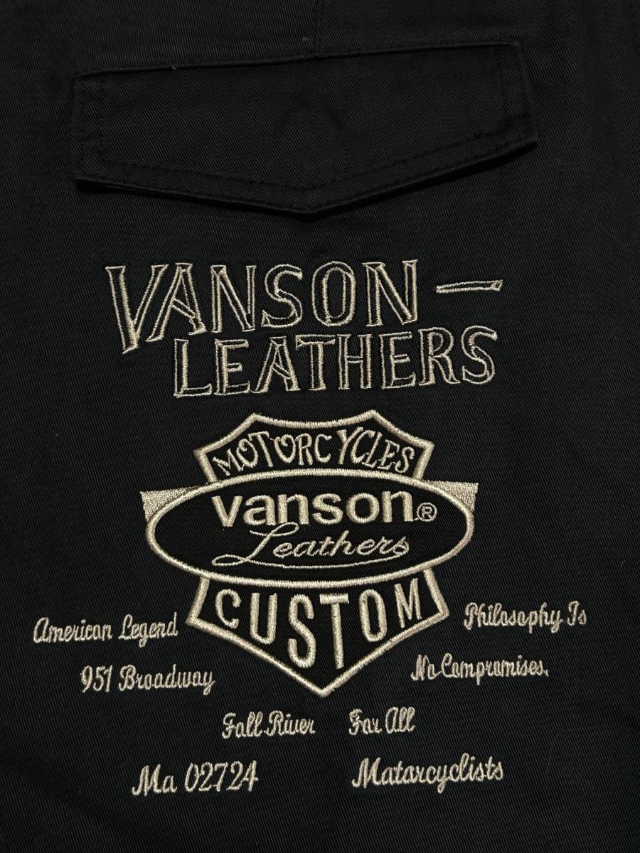 ※バンソン VANSON ゴールド ウィング＆ロゴ刺繍 チノワークパンツ ブラック 30 　　　　　　　 BJBC.H_画像5