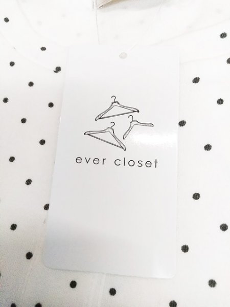 ap6694 ○送料無料 新品 ever closet エバークローゼット キッズ ワンピース サイズ110 白 ドット柄 水玉 長袖 シャツテール 伸縮性 綿100%_画像10