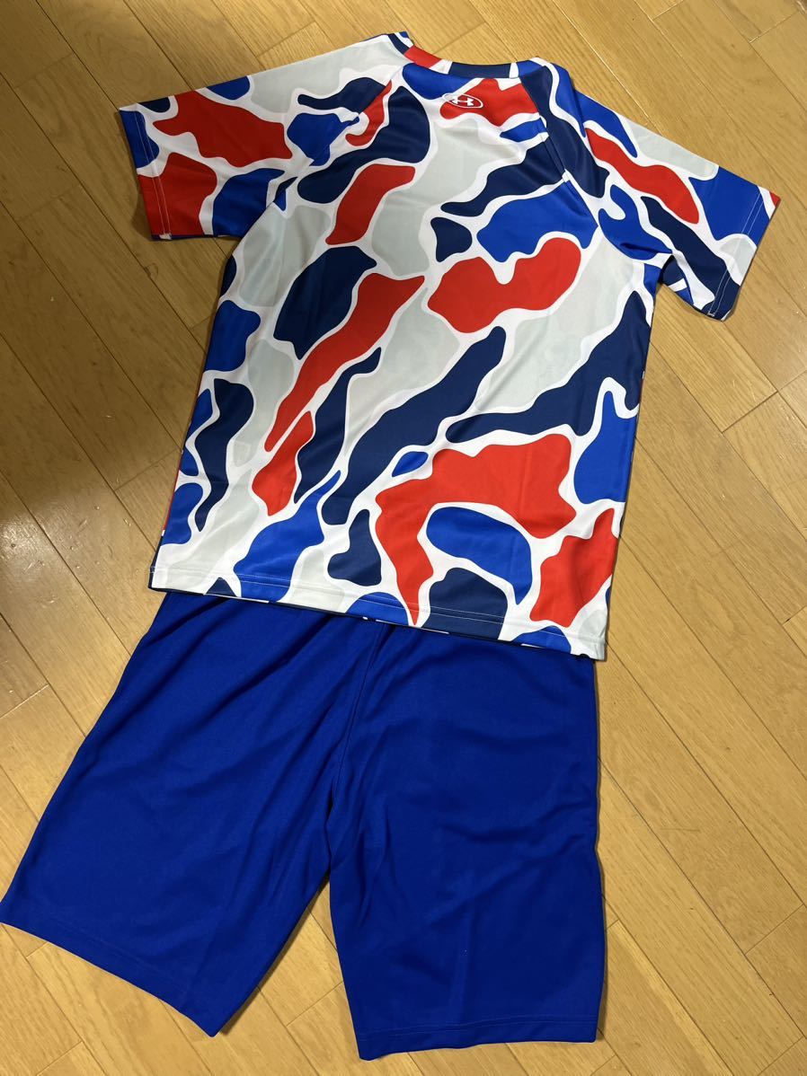 新品 アンダーアーマー　YXL 160cm 155cm 165cm パンツ　半袖Tシャツ　上下セット　短パン　キッズ　ジュニア