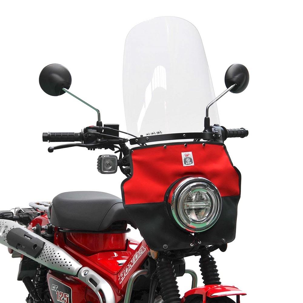 ホンダ CT125専用 旭風防 ウインドシールド ハンターカブ125用 JA55/JA65 CT-T11 ロング風防（赤黒たれ）アンダーリペアクロウモデル_画像1