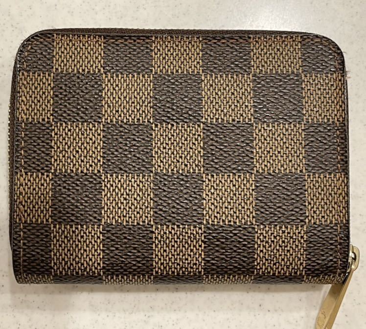 ルイヴィトン ダミエ コインケース LOUIS VUITTON ファスナー エベヌ ジッピー コイン パース ラウンドジップ N63070 小銭入れ_画像1